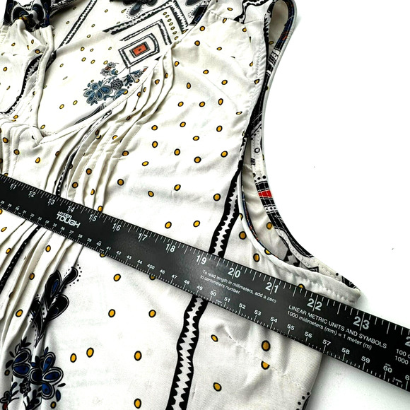 ICE SILK Womens 2XL Sleeveless Silky Pleated Tank Tunic Dress Boho Floral Hippie - Picture 7 of 8